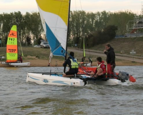 Cours particulier d'un moniteur au lac de Maine